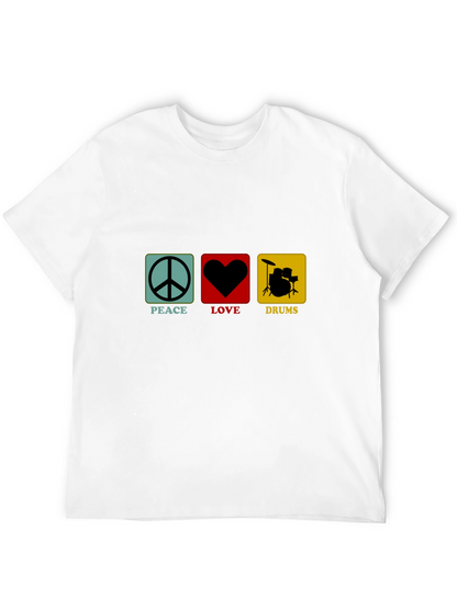 Peace Love Drums Graphic T-Shirt