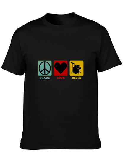 Peace Love Drums Graphic T-Shirt