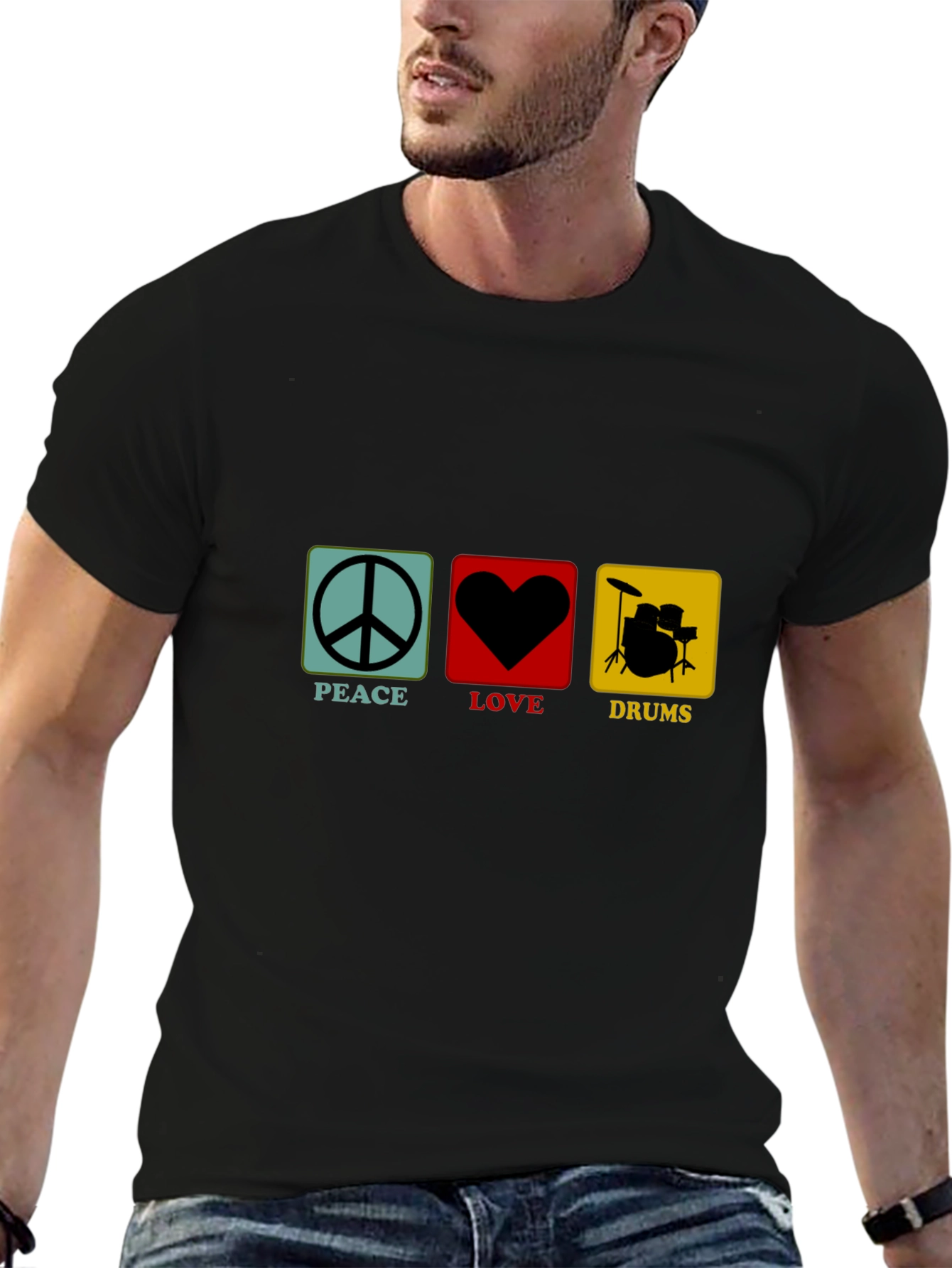 Peace Love Drums Graphic T-Shirt