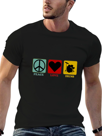 Peace Love Drums Graphic T-Shirt