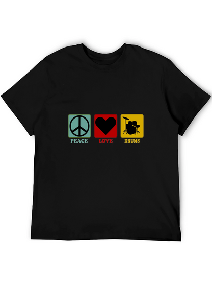 Peace Love Drums Graphic T-Shirt
