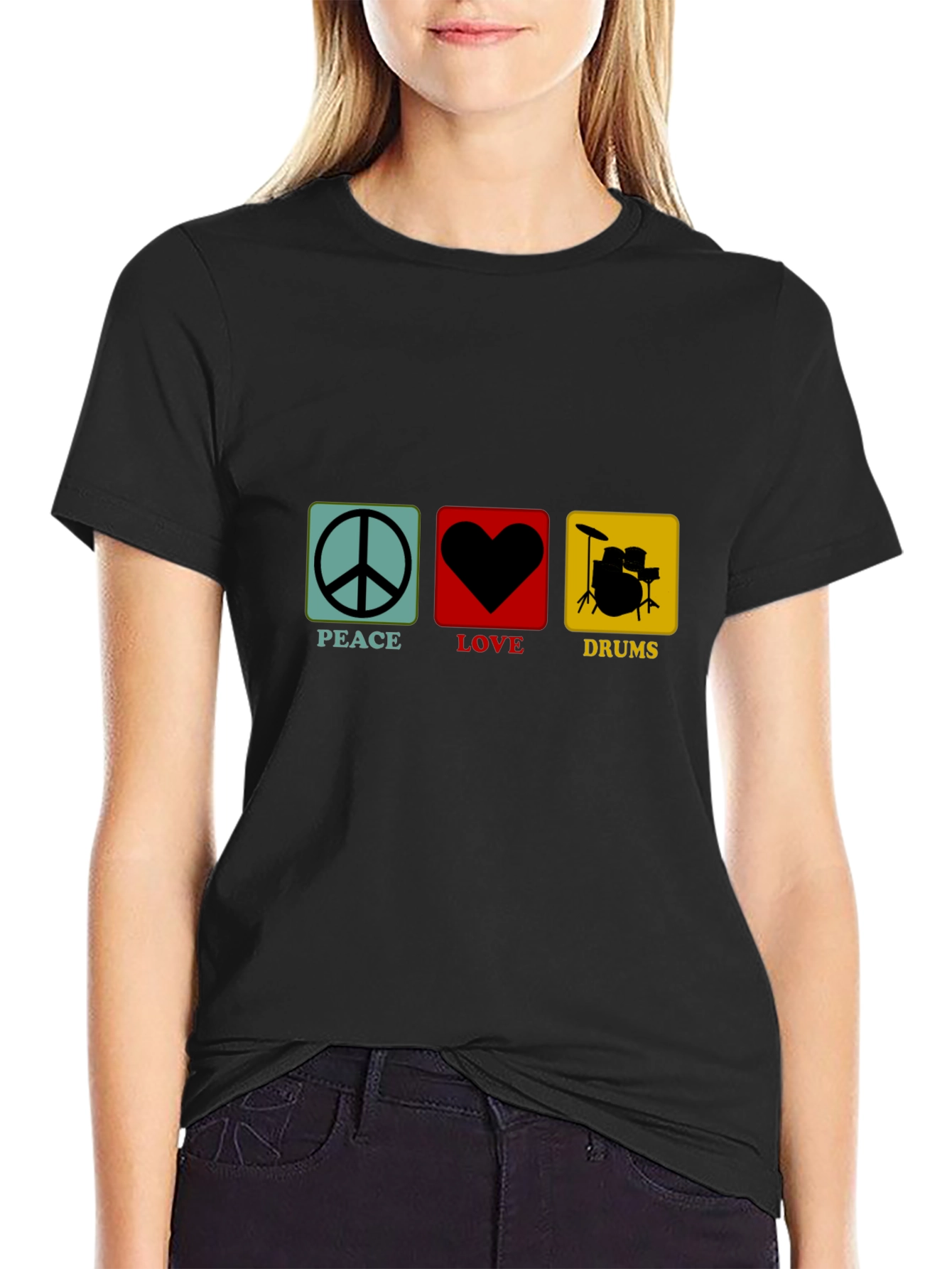 Peace Love Drums Graphic T-Shirt