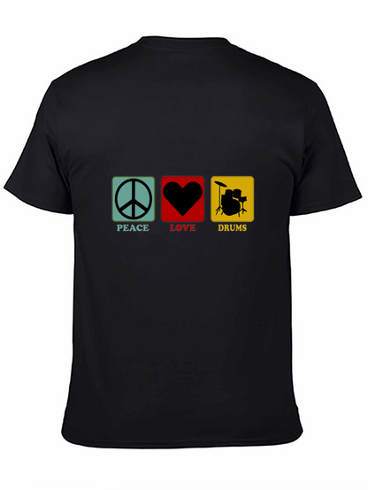 Peace Love Drums Graphic T-Shirt