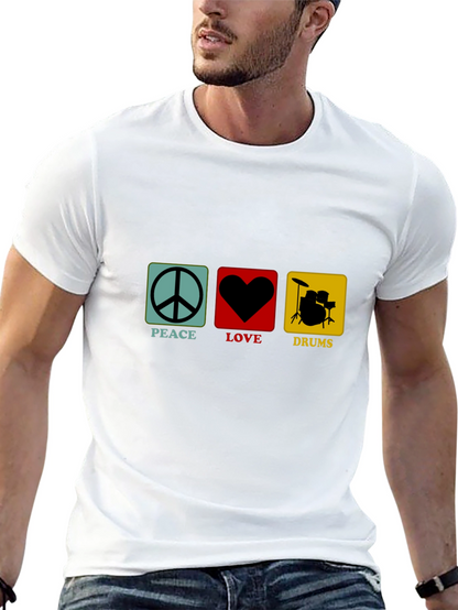Peace Love Drums Graphic T-Shirt