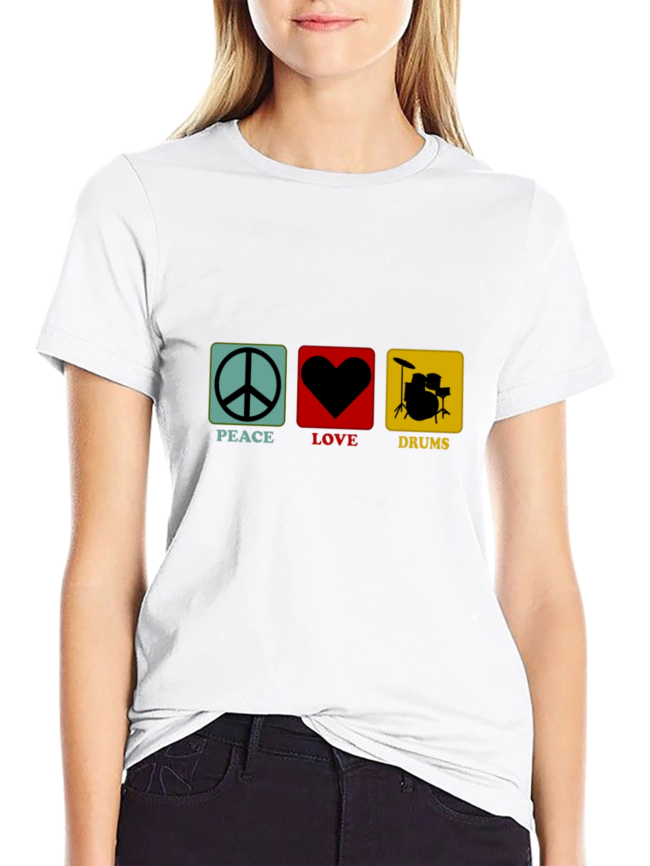 Peace Love Drums Graphic T-Shirt