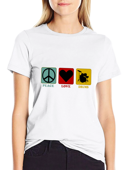 Peace Love Drums Graphic T-Shirt