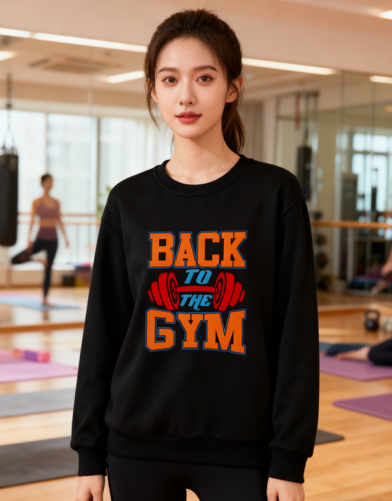 Vibrant Fitness Dumbbell Design Crewneck Top