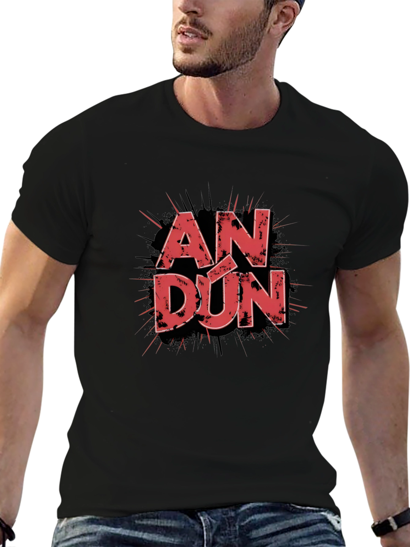 AN DÚN Graphic T-Shirt - Stylish Black Tee