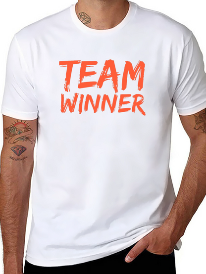 Team Winner Graphic Tee - Black Crew Neck