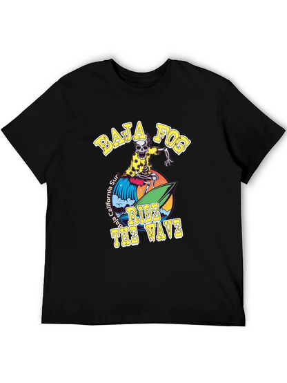 Baja Fog Skeleton Surfer Graphic T-Shirt