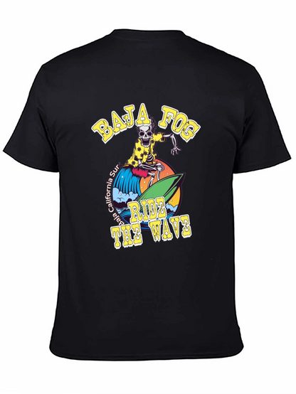 Baja Fog Skeleton Surfer Graphic T-Shirt