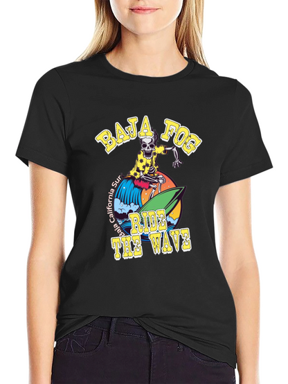 Baja Fog Skeleton Surfer Graphic T-Shirt