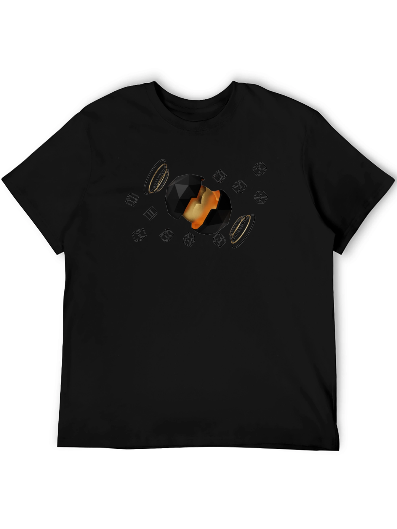 Abstract Orb Graphic Black T-Shirt