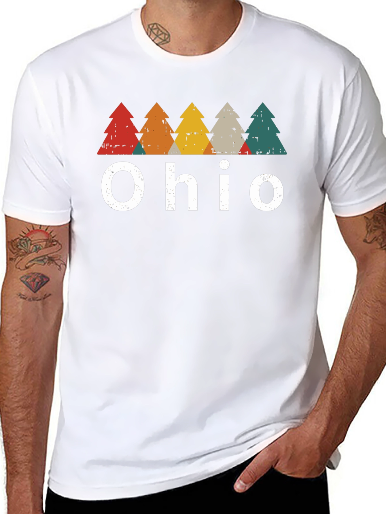 Ohio Retro Trees Graphic T-Shirt