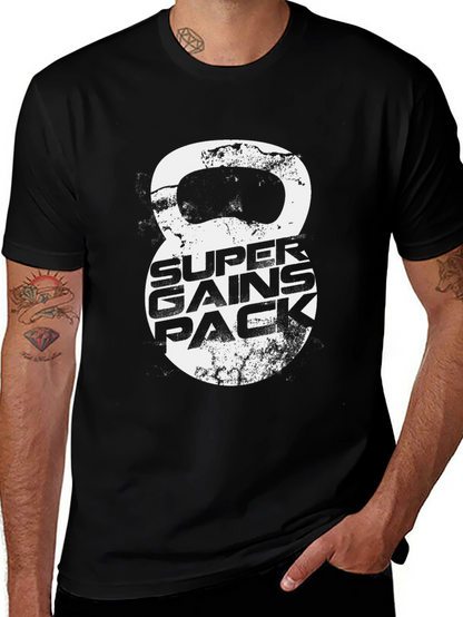 Super Gains Pack Graphic Tee - Kettlebell Design
