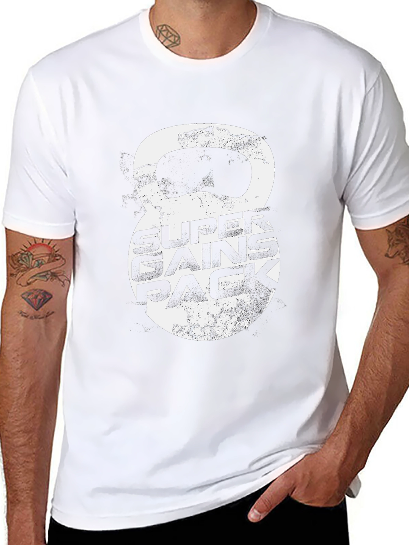 Super Gains Pack Graphic Tee - Kettlebell Design