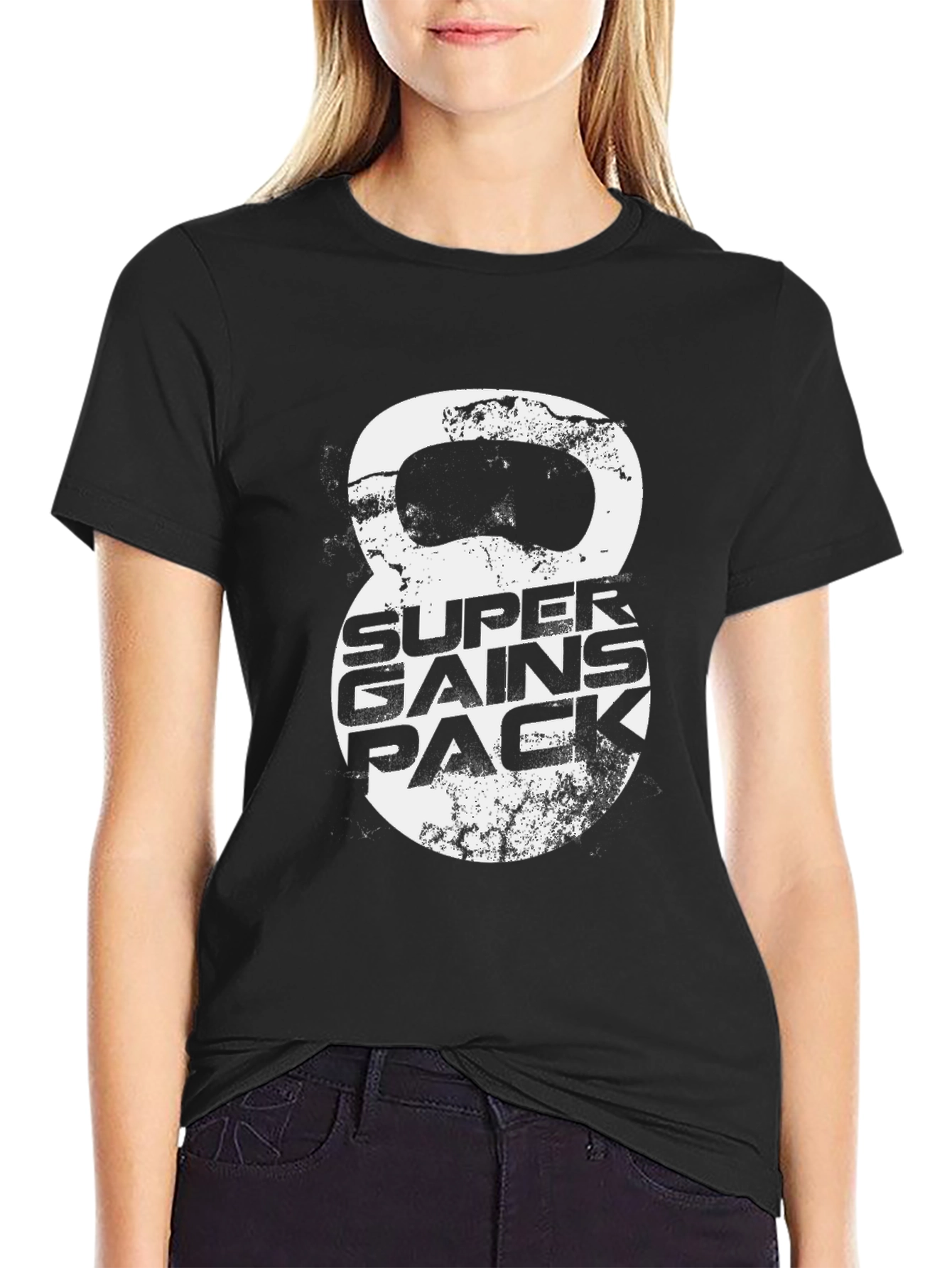 Super Gains Pack Graphic Tee - Kettlebell Design