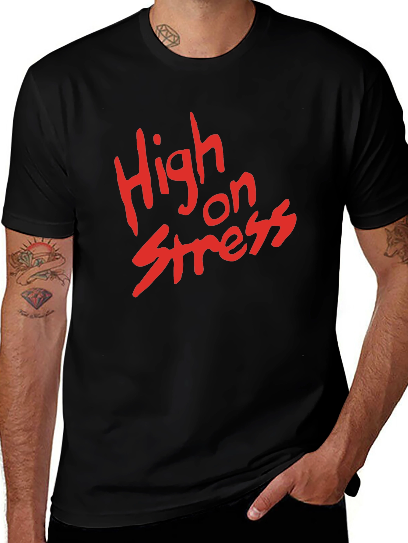 High on Stress Graphic Tee - Black