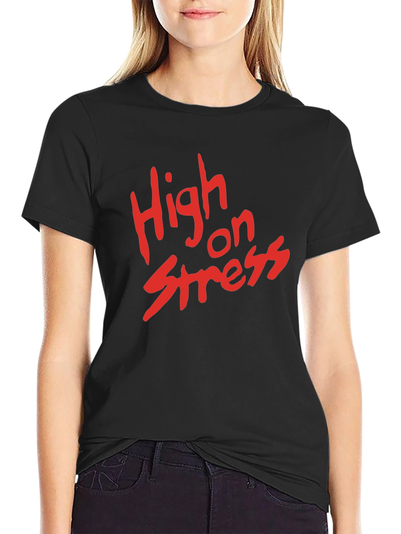 High on Stress Graphic Tee - Black
