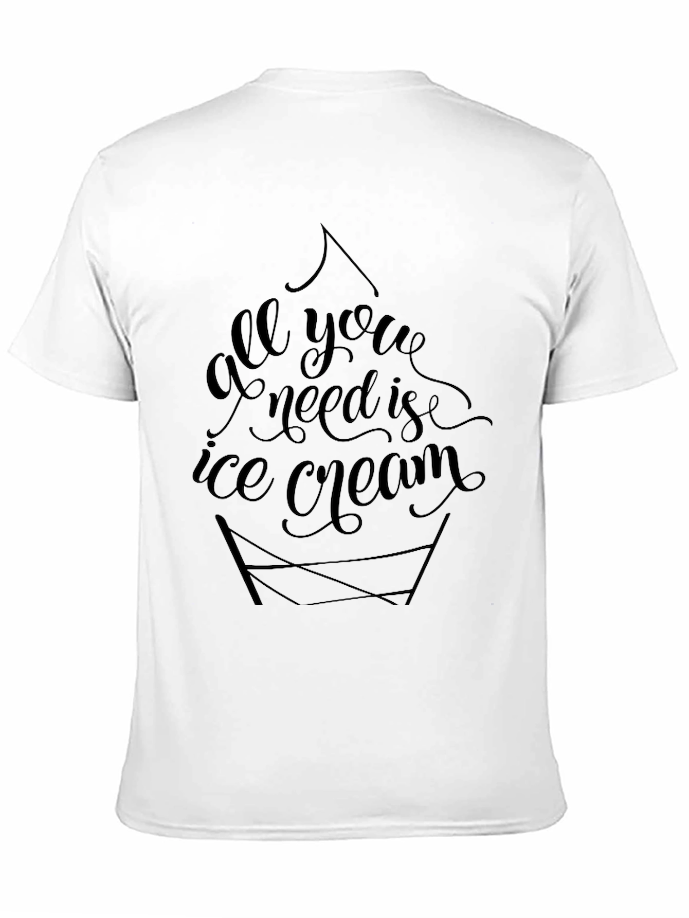 All You Need Is Ice Cream Black Tee Shirt