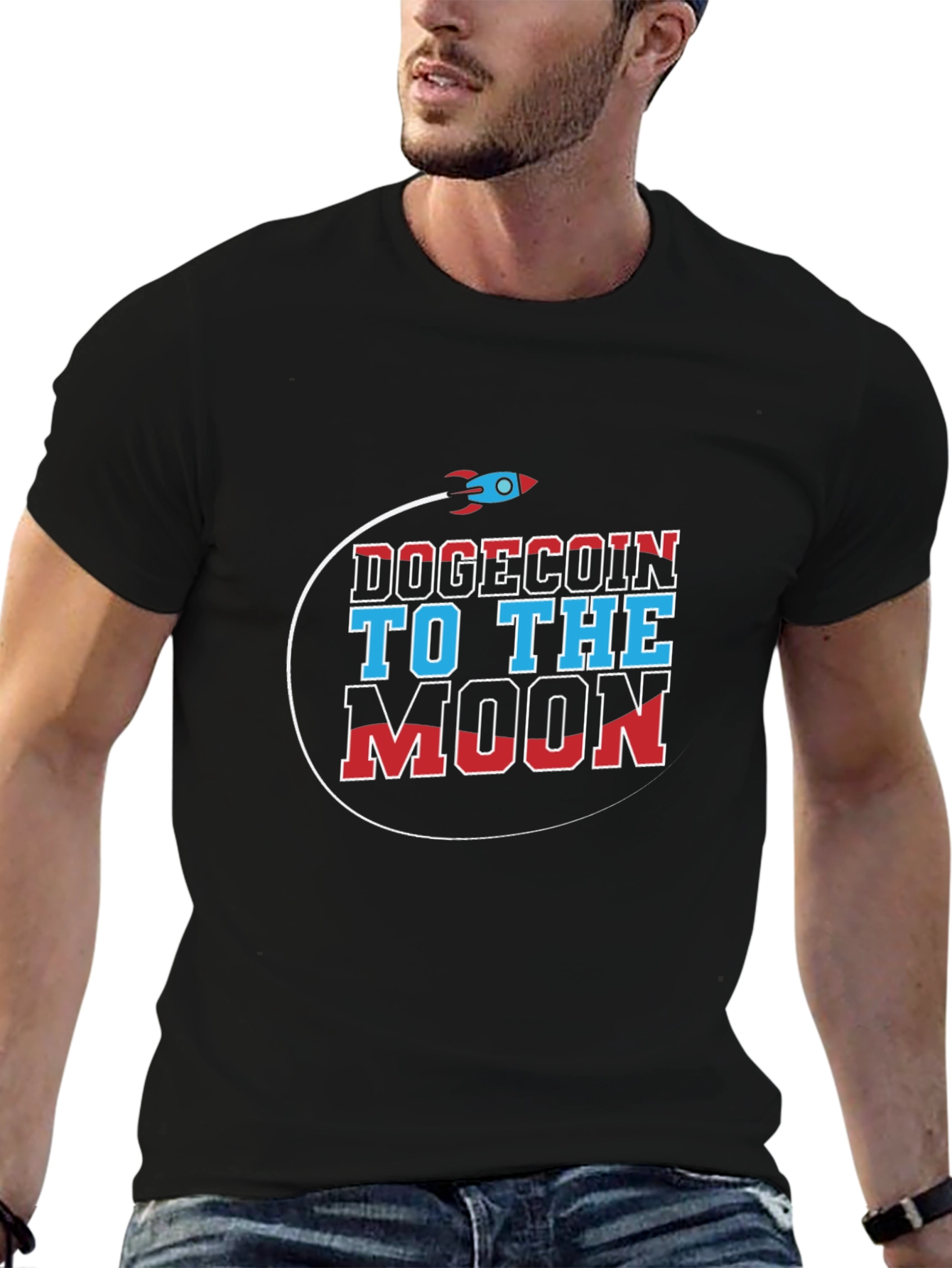Dogecoin to the Moon Graphic T-Shirt
