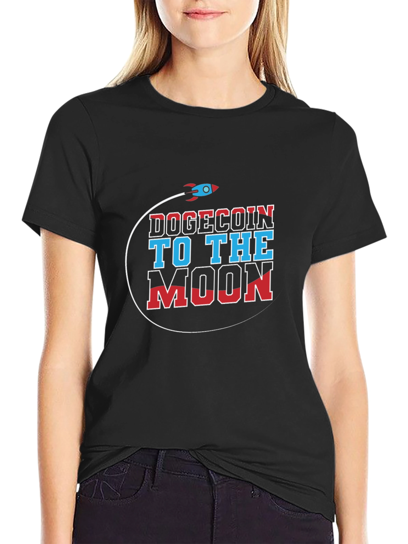 Dogecoin to the Moon Graphic T-Shirt