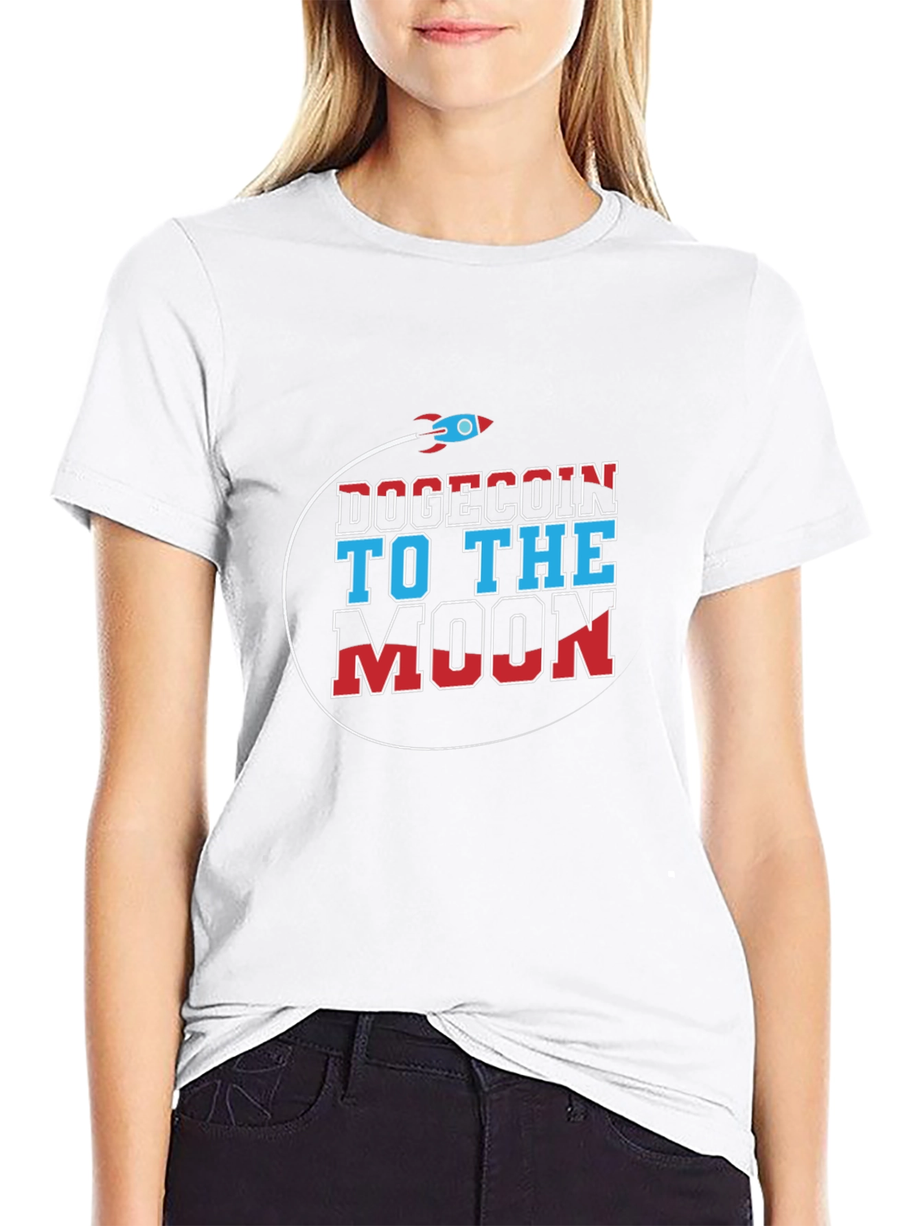 Dogecoin to the Moon Graphic T-Shirt
