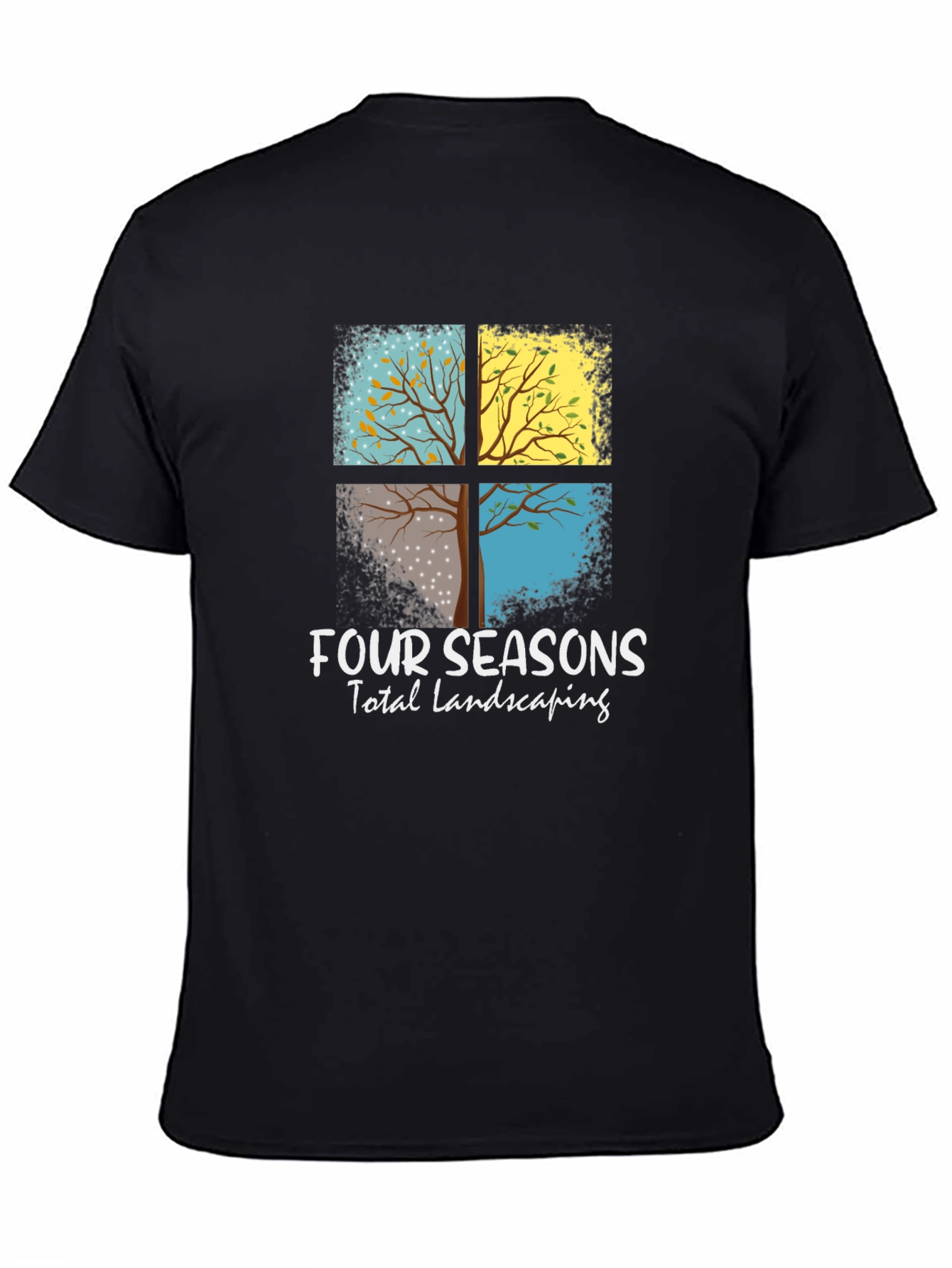 Four Seasons Landscaping Black T-Shirt