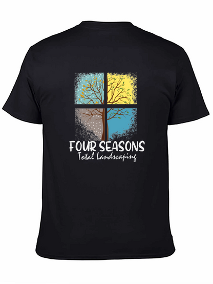 Four Seasons Landscaping Black T-Shirt
