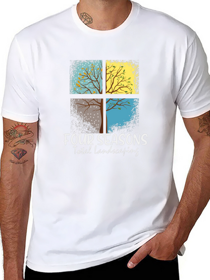 Four Seasons Landscaping Black T-Shirt
