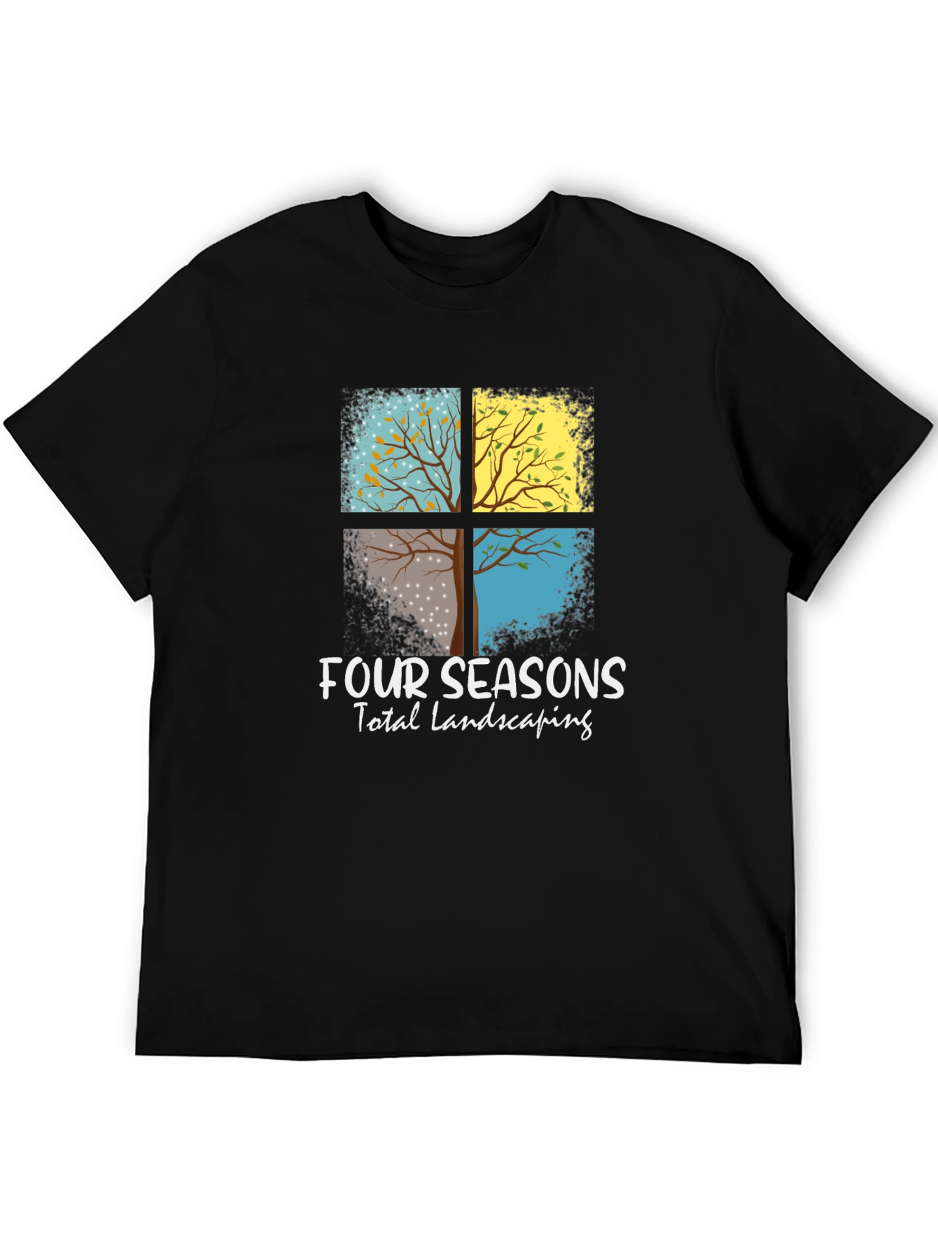 Four Seasons Landscaping Black T-Shirt