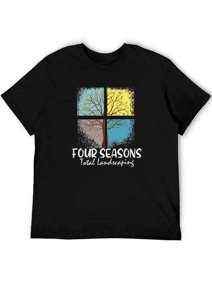 Four Seasons Landscaping Black T-Shirt