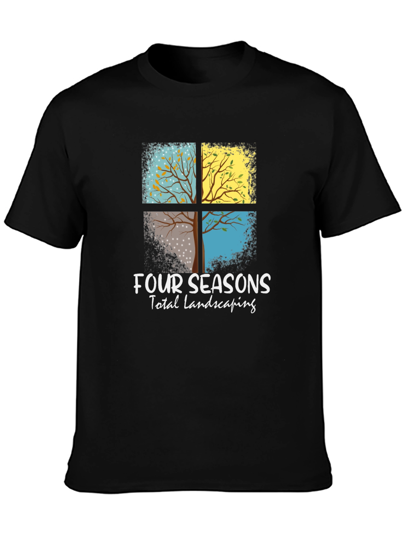 Four Seasons Landscaping Black T-Shirt