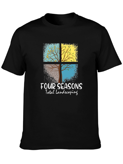 Four Seasons Landscaping Black T-Shirt