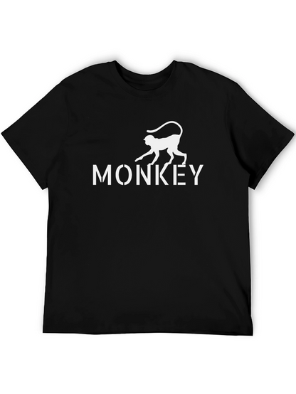 Monkey Graphic Tee - Mens Black Crewneck T-Shirt