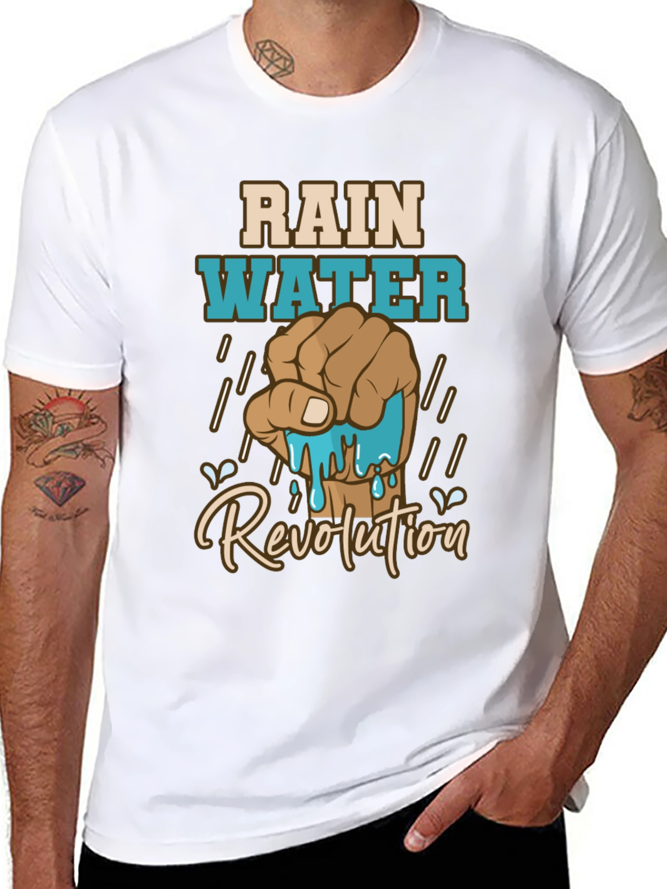Rainwater Revolution Graphic T-Shirt - Black Cotton Tee