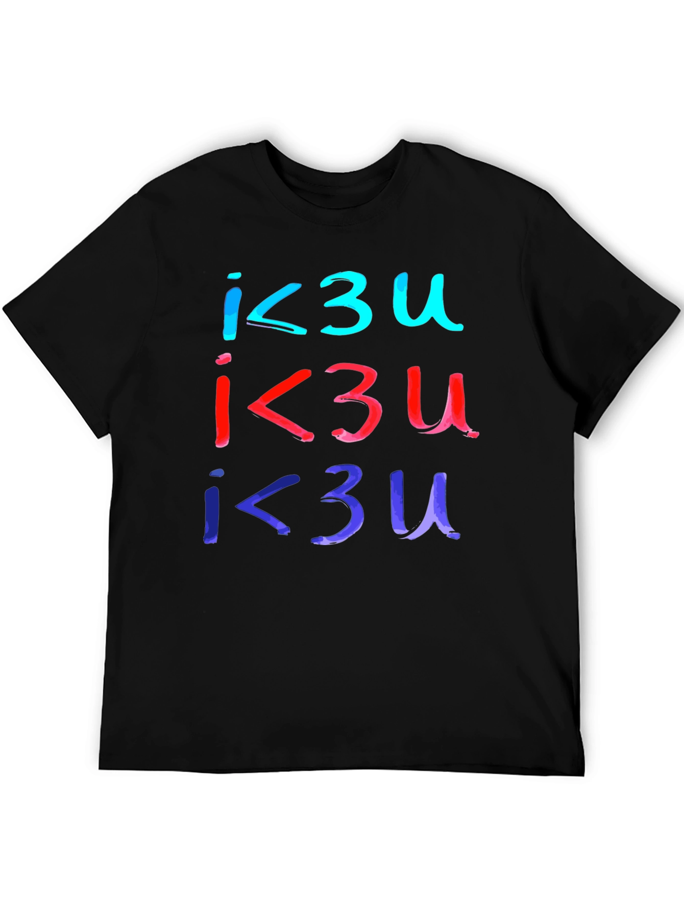 I Love You T-Shirt - Black Casual Tee