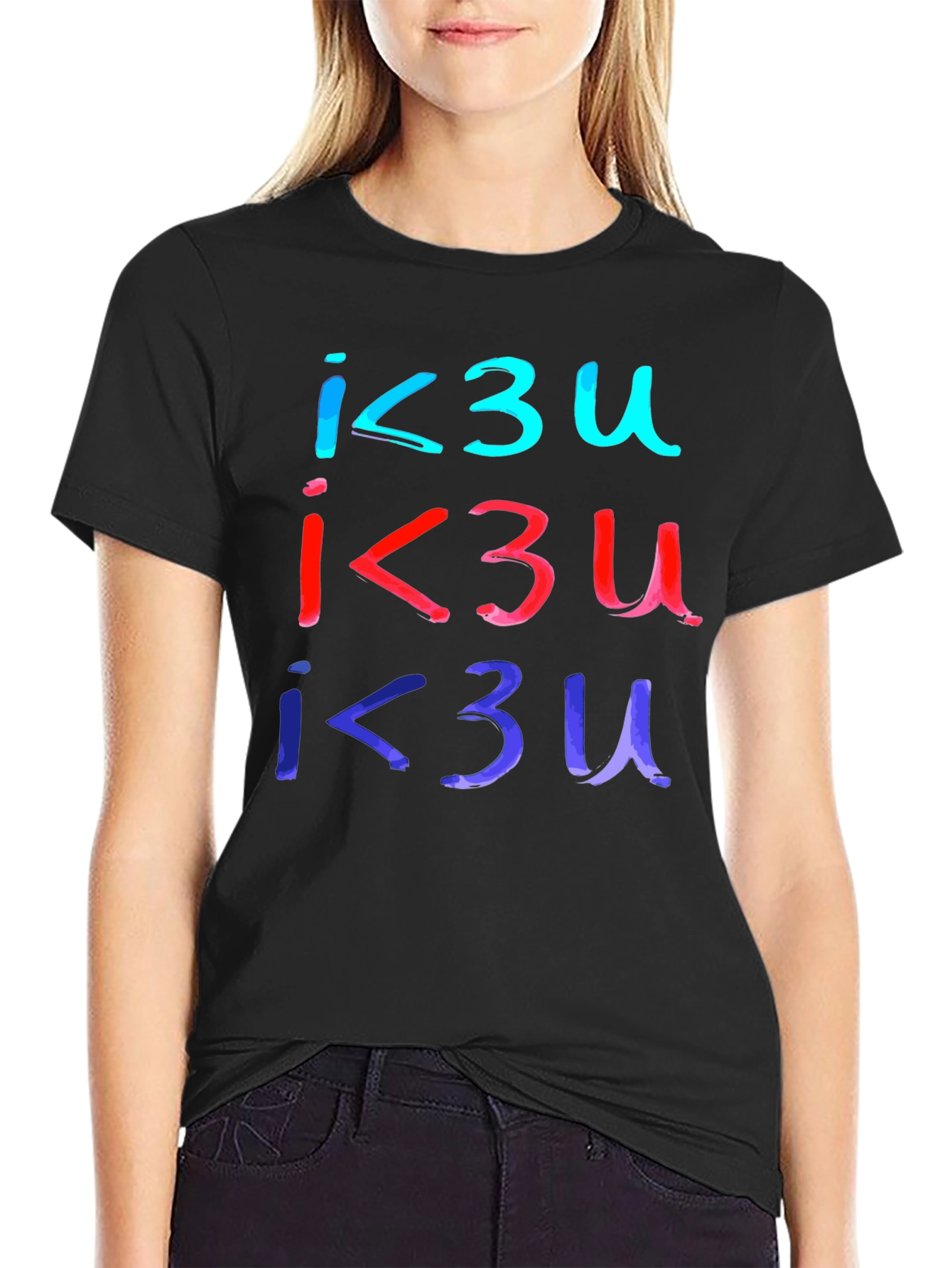 I Love You T-Shirt - Black Casual Tee