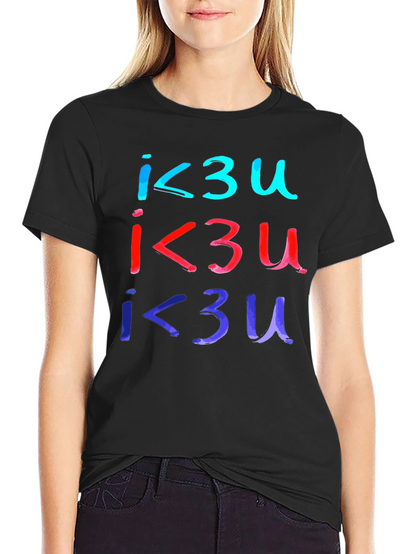 I Love You T-Shirt - Black Casual Tee