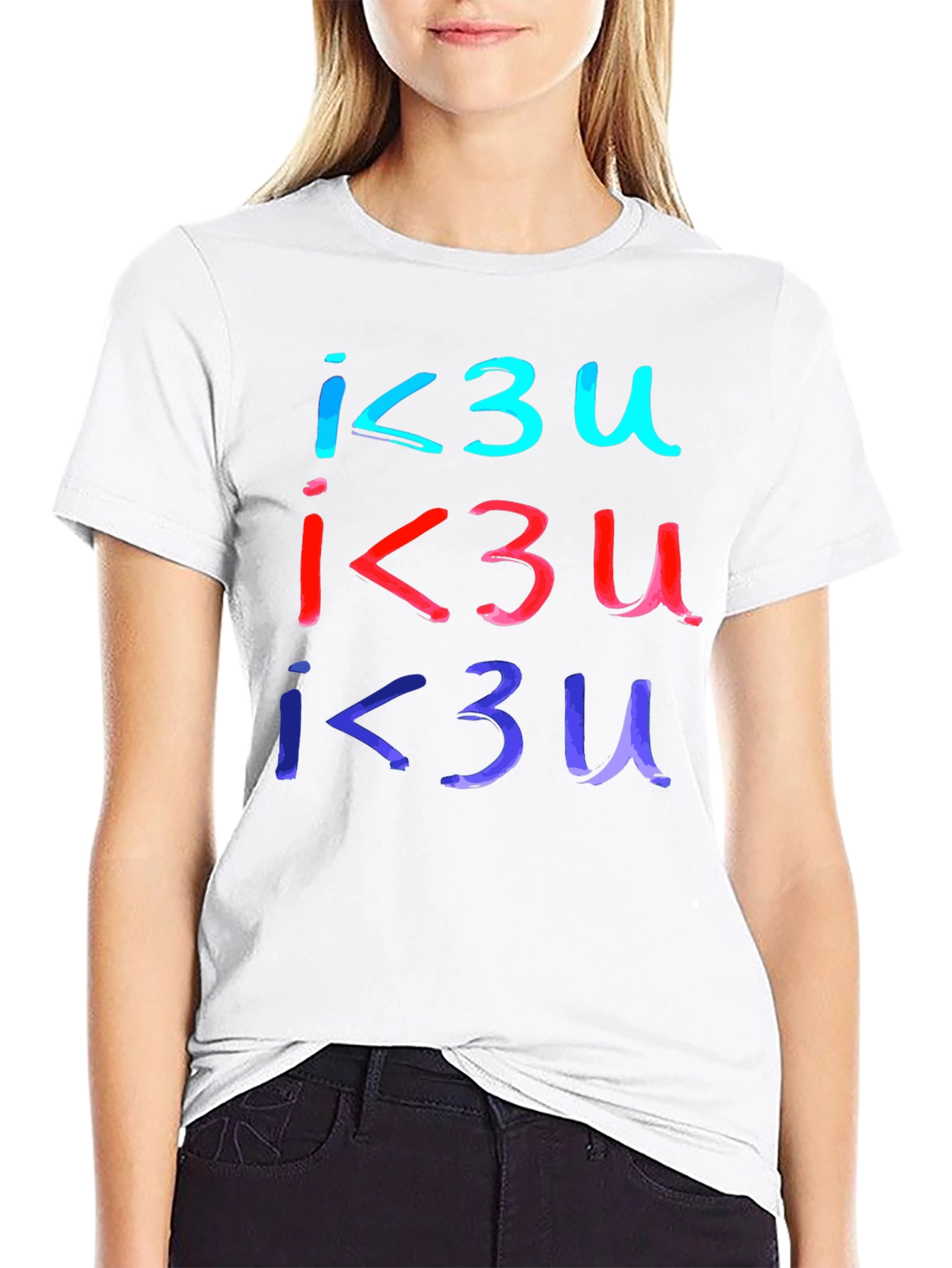 I Love You T-Shirt - Black Casual Tee