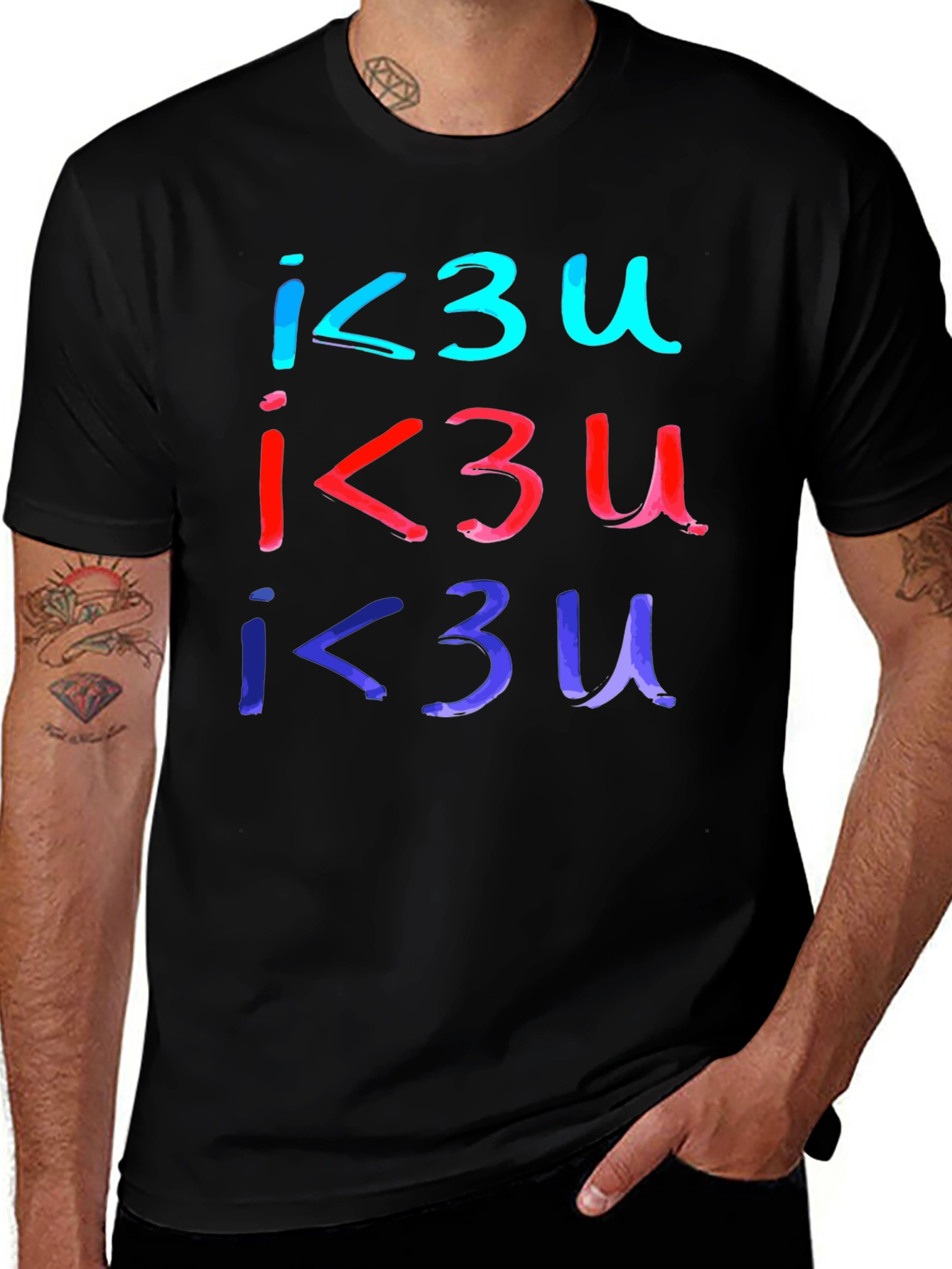 I Love You T-Shirt - Black Casual Tee