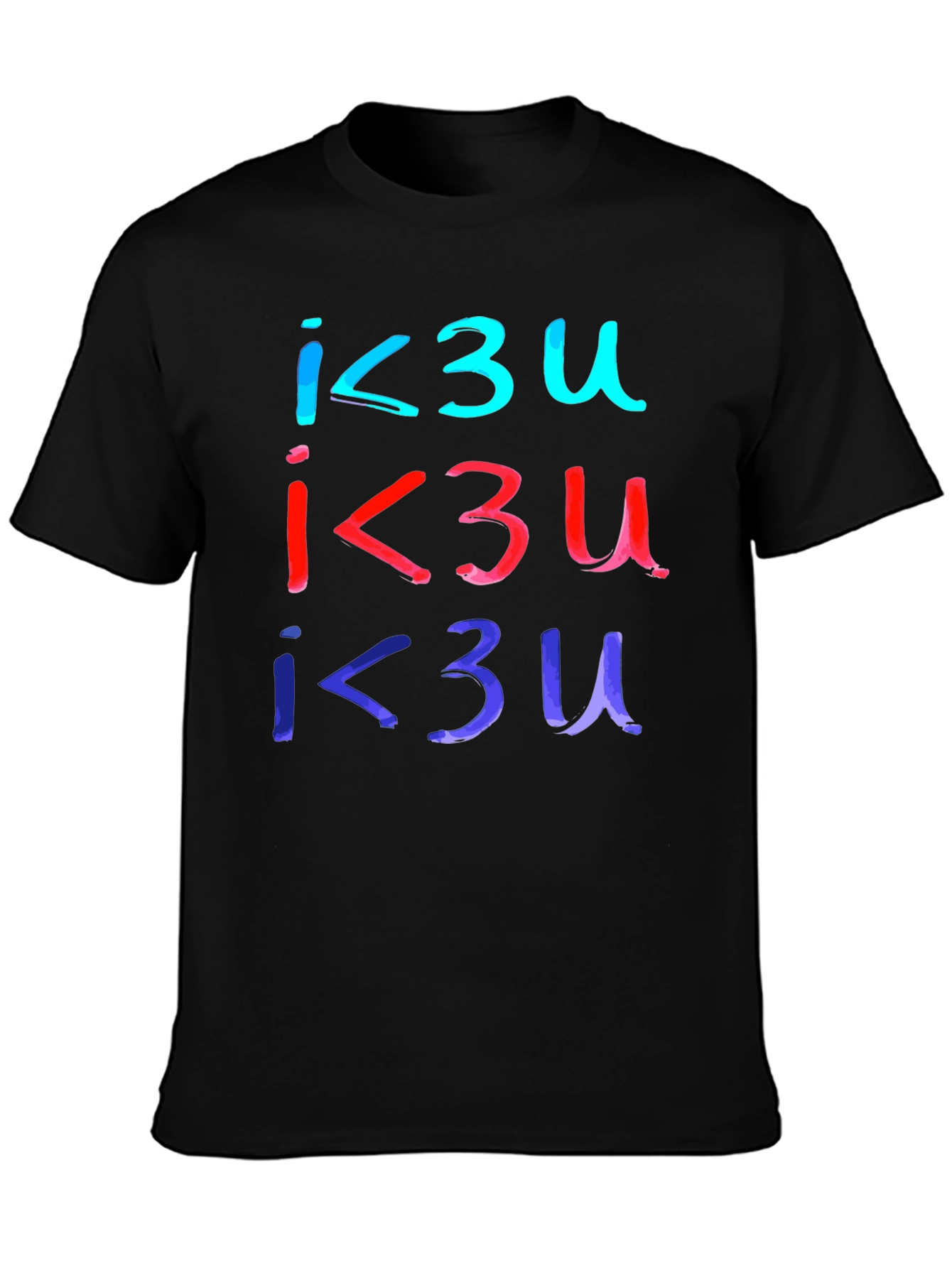I Love You T-Shirt - Black Casual Tee