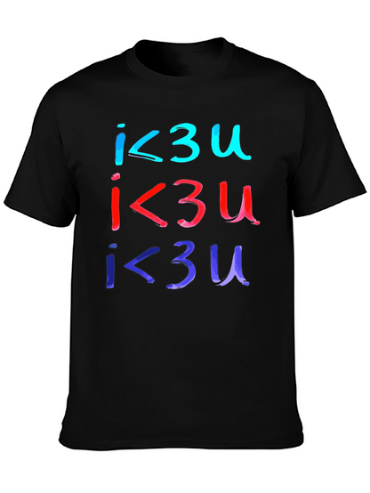 I Love You T-Shirt - Black Casual Tee