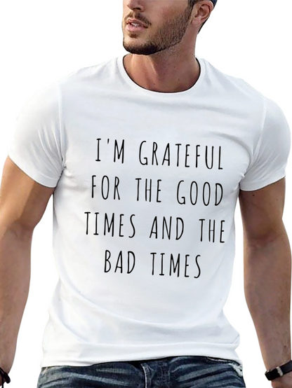 Grateful Times Black Graphic Tee - Mens Casual Wear