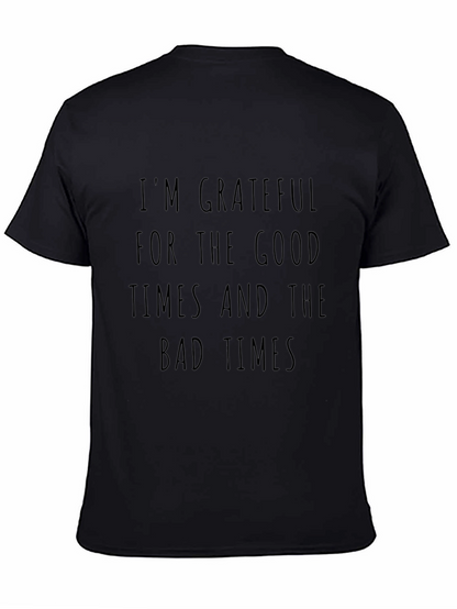 Grateful Times Black Graphic Tee - Mens Casual Wear