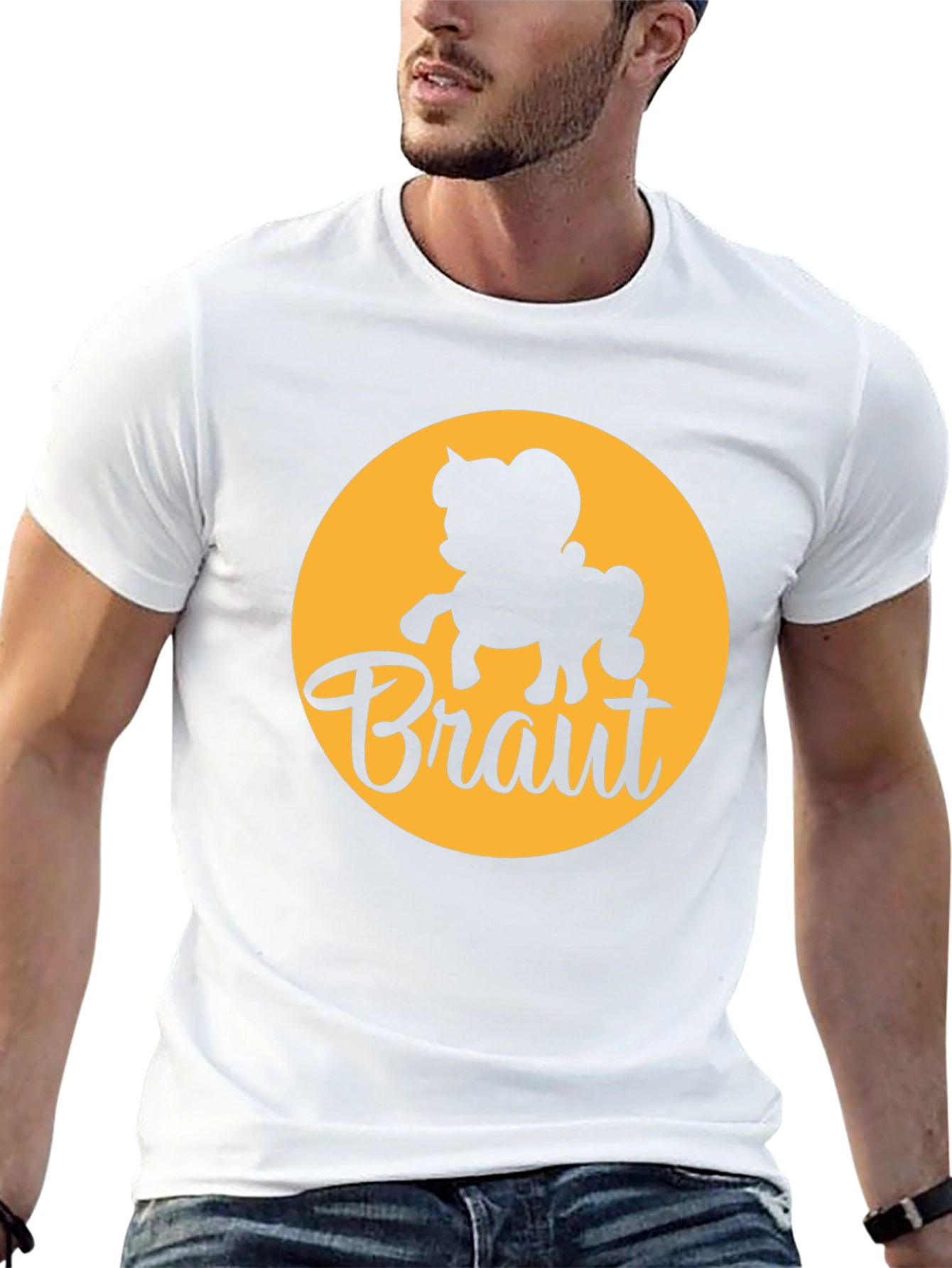 Bräutigam Groom Cartoon Horse Graphic Tee - Black