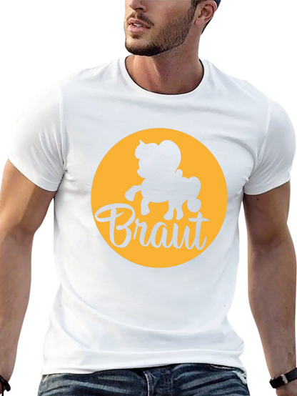 Bräutigam Groom Cartoon Horse Graphic Tee - Black