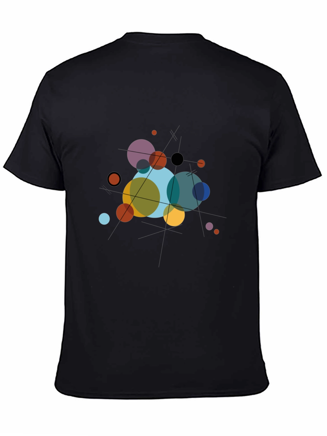 Abstract Geometric Circle Art Black T-Shirt