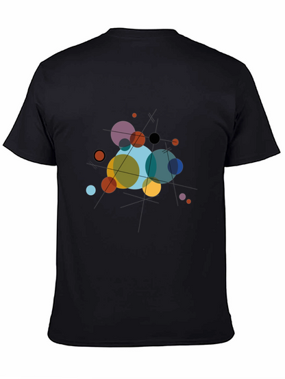 Abstract Geometric Circle Art Black T-Shirt