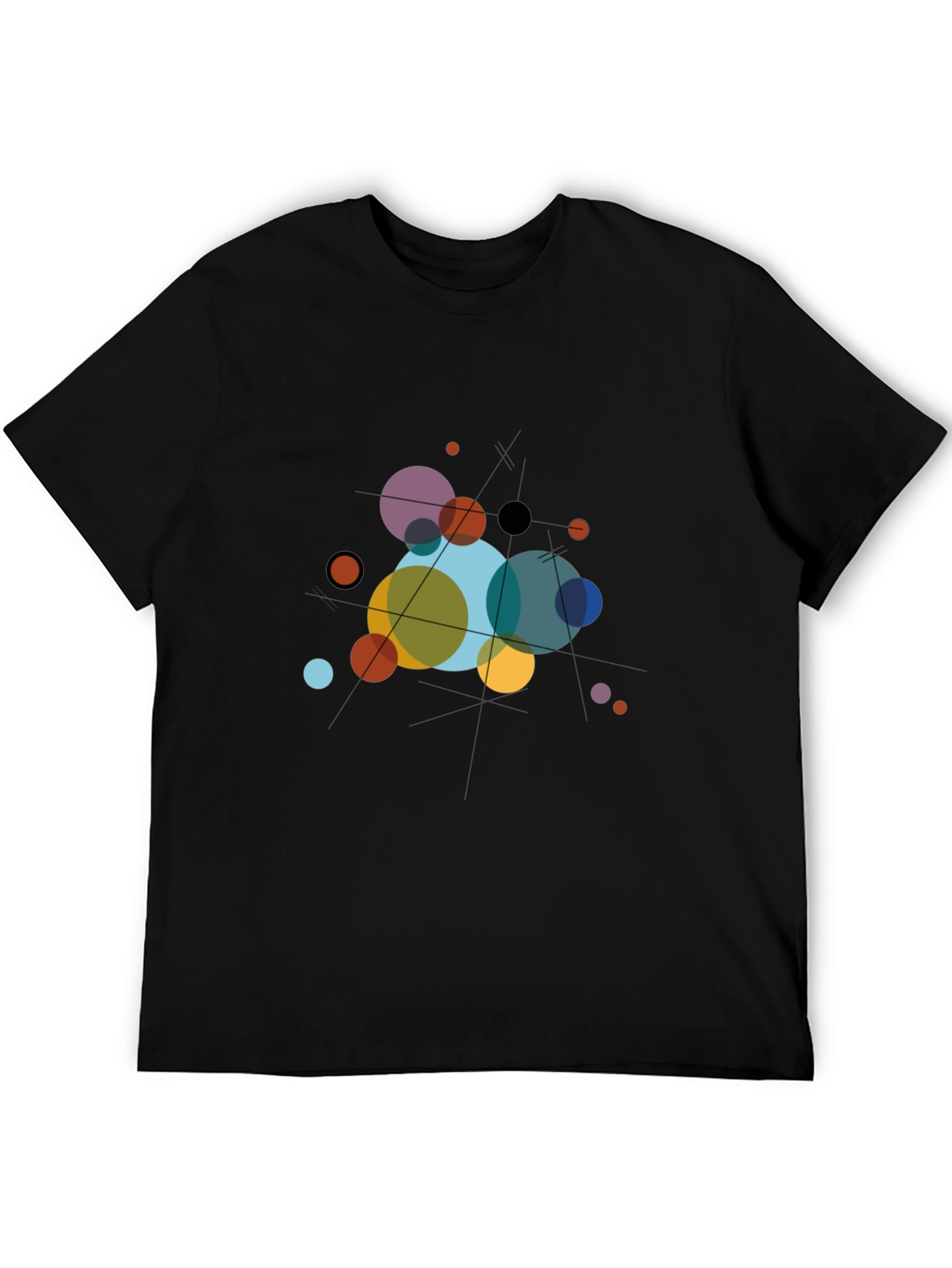 Abstract Geometric Circle Art Black T-Shirt